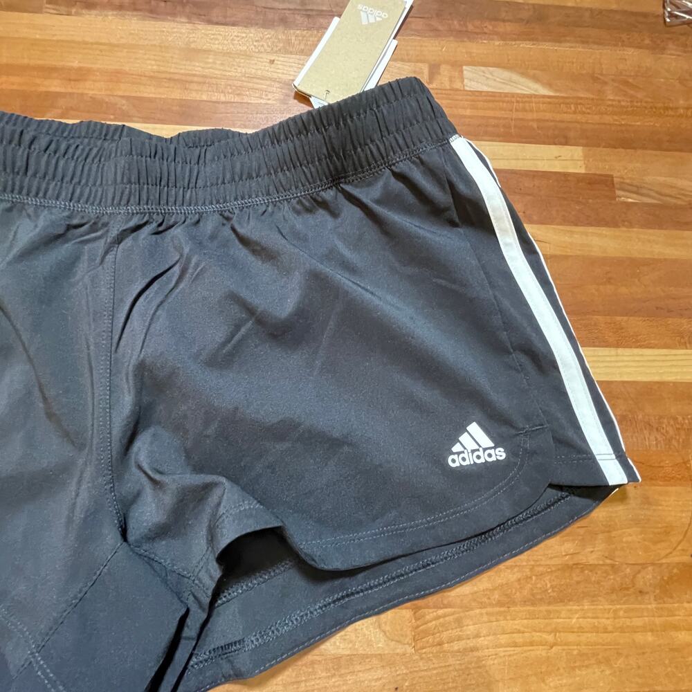 Adidas Womens Pacers Striped Running Shorts black Large - Picture 5 of 9